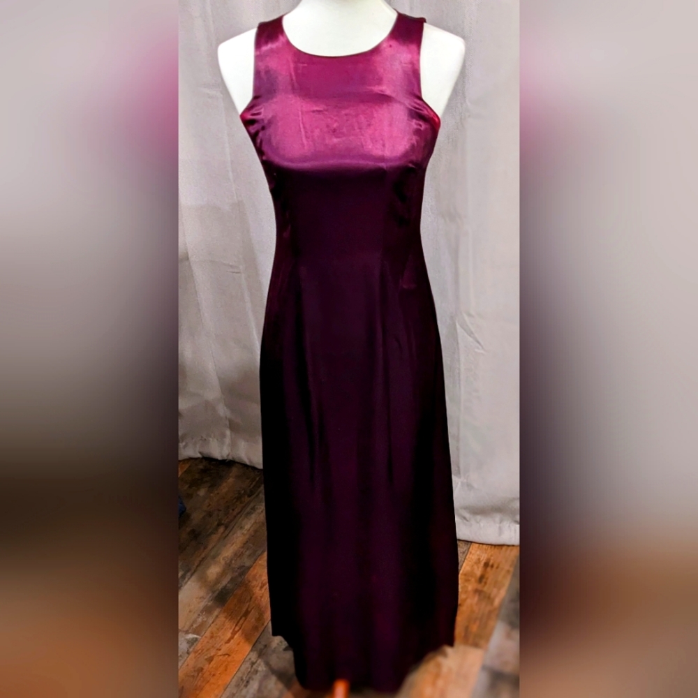Vintage 90's/Y2K Multi-tonal eggplant Rampage sleeveless maxi slip dress size 3